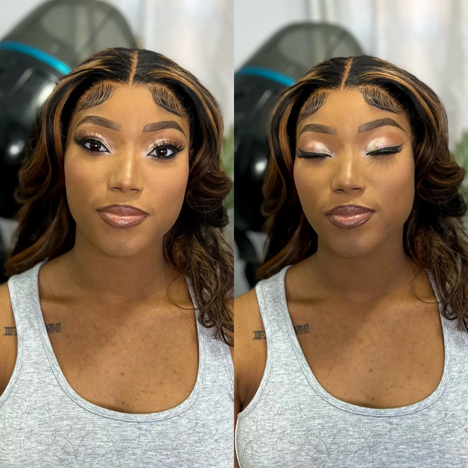 Tyca Beaute client after a hair and makeup appointment